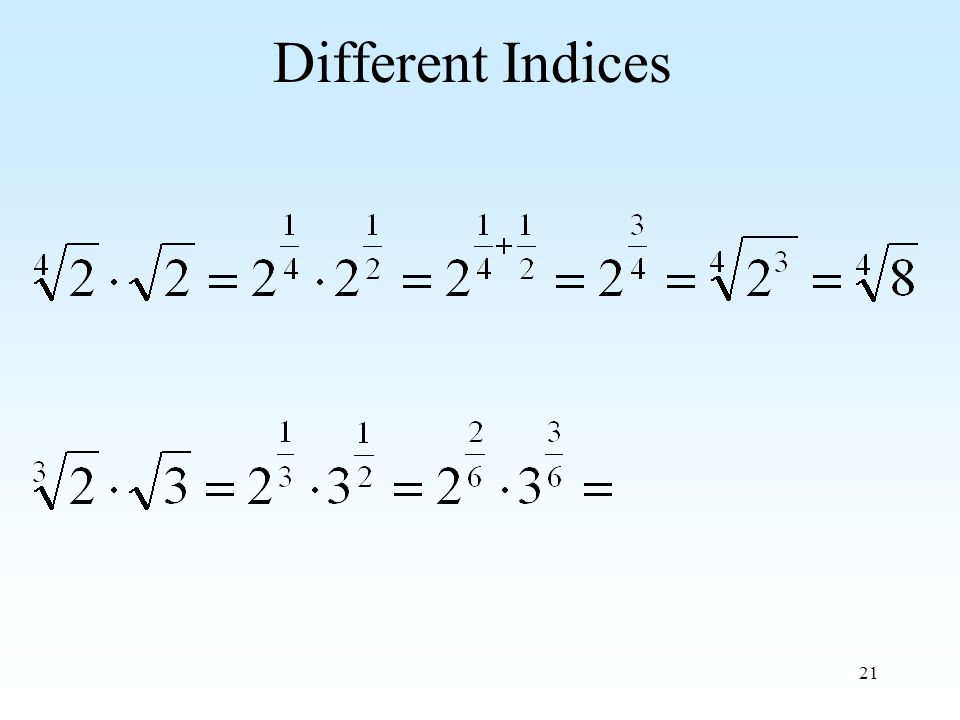 21 Different Indices