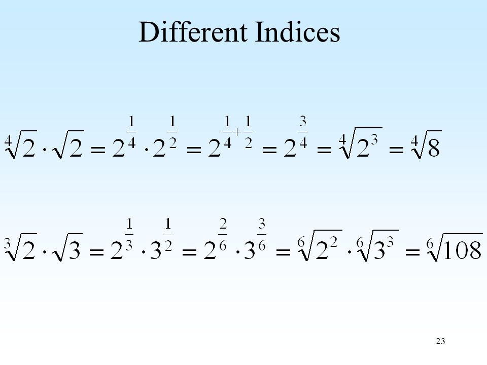 23 Different Indices
