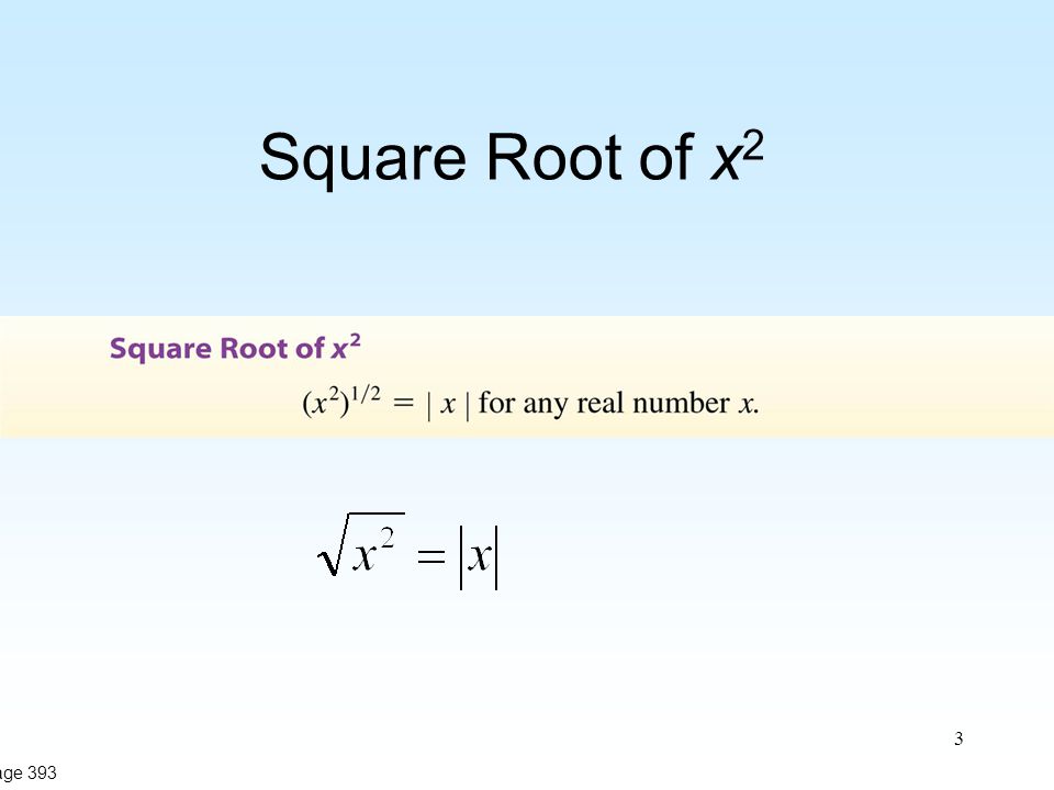 3 Square Root of x 2 Page 393