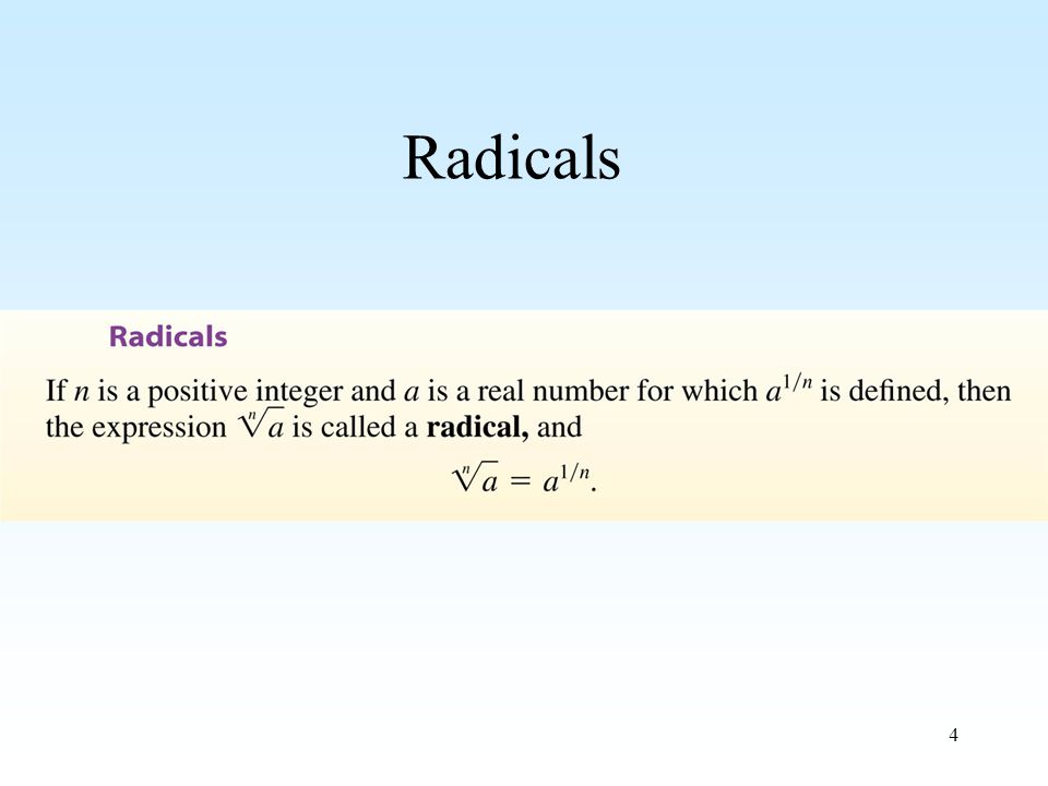 4 Radicals