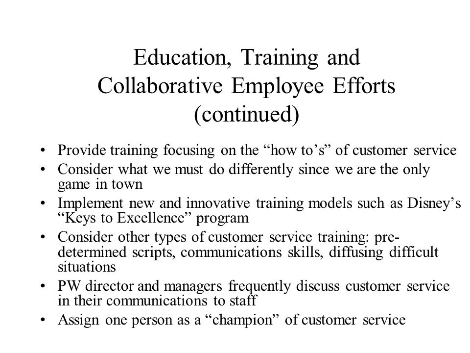 types of customer service training