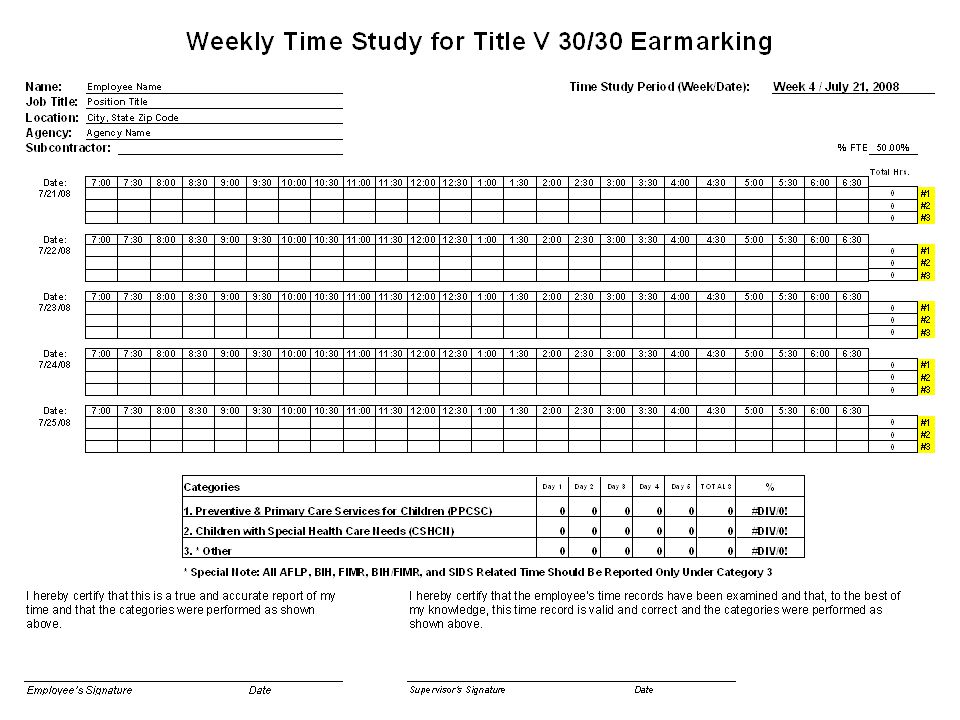 time study forms excel