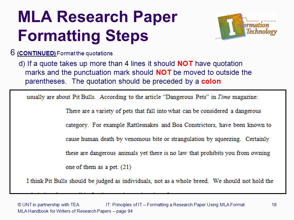 example of research paper mla