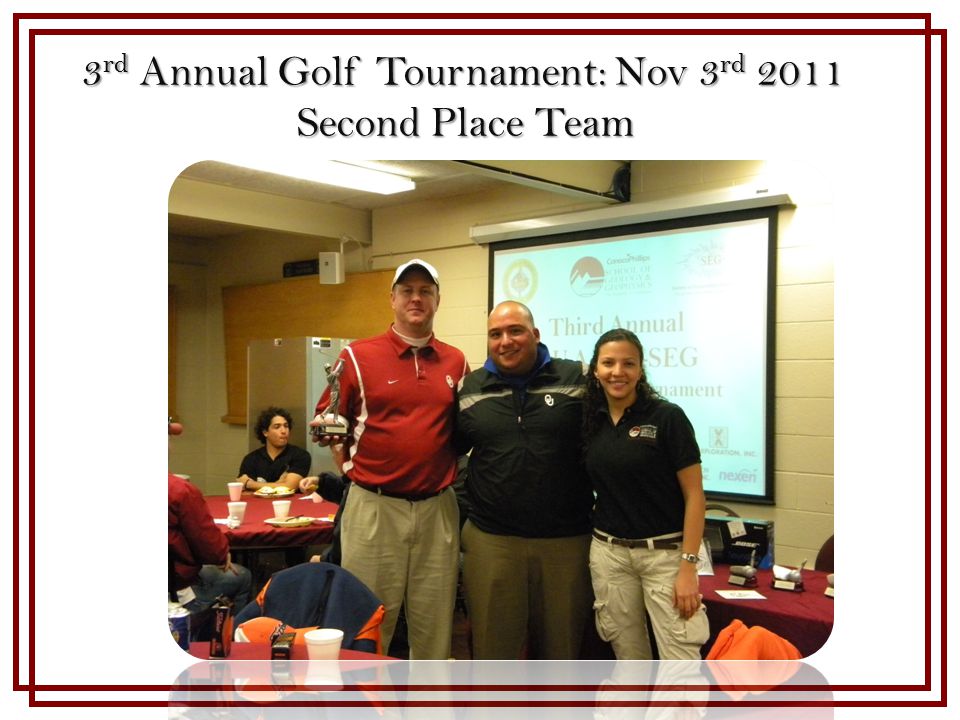 3 rd Annual Golf Tournament: Nov 3 rd 2011 Second Place Team