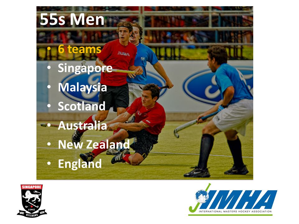 55s Men 6 teams Singapore Malaysia Scotland Australia New Zealand England