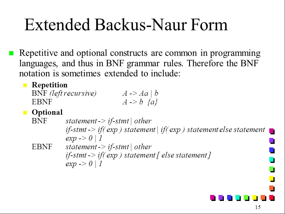 session 14 dm62 15 dm63 recursive descendent parsing ppt backus naur form