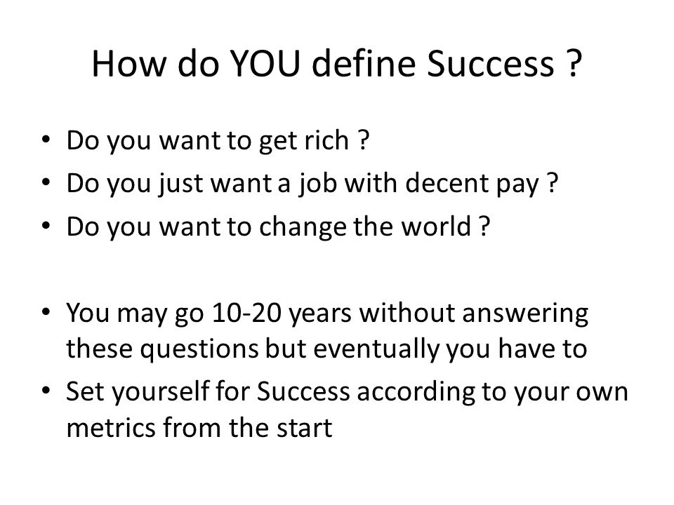 how would you define success in your career