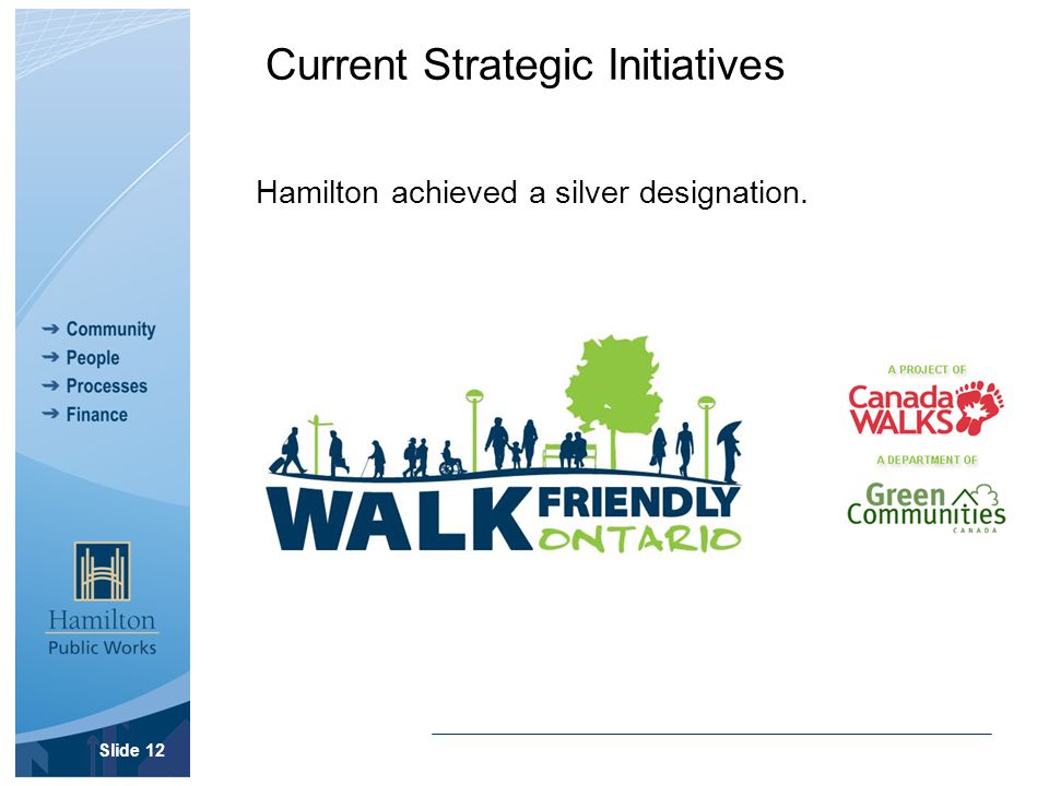 Hamilton achieved a silver designation. Slide 12