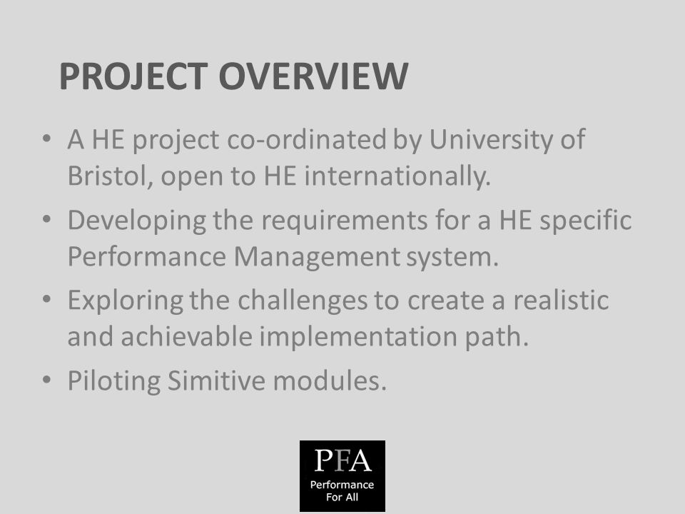 A HE project co-ordinated by University of Bristol, open to HE internationally.