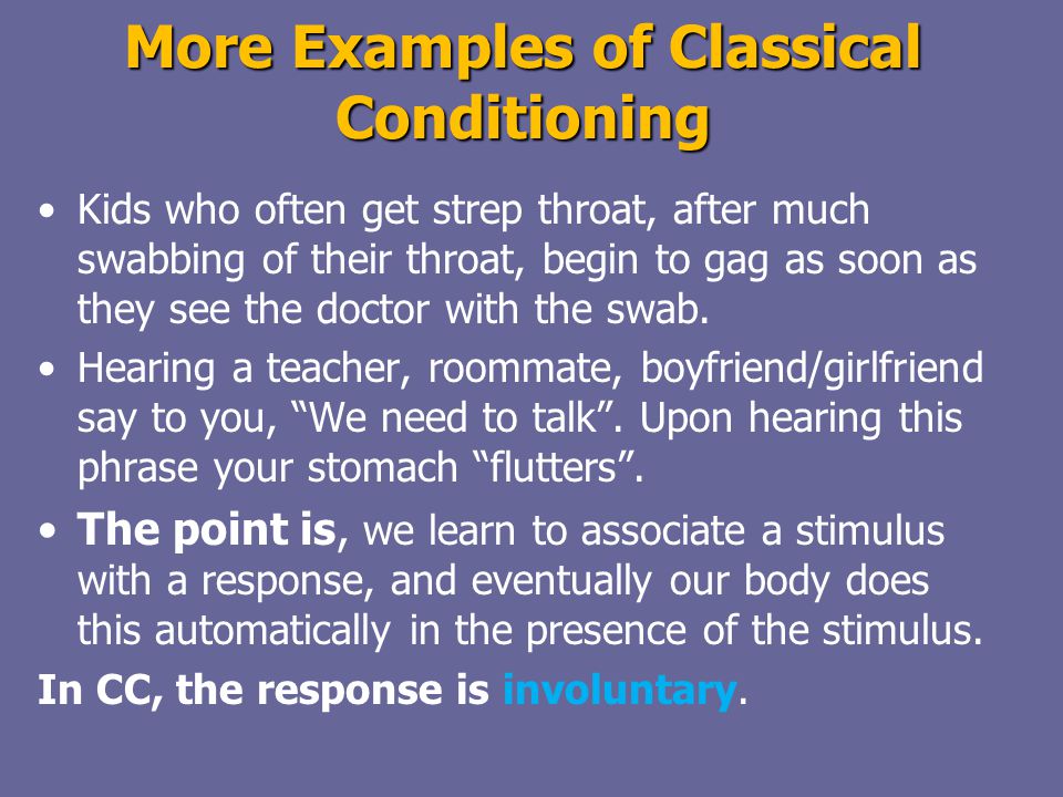 classical conditioning in the classroom