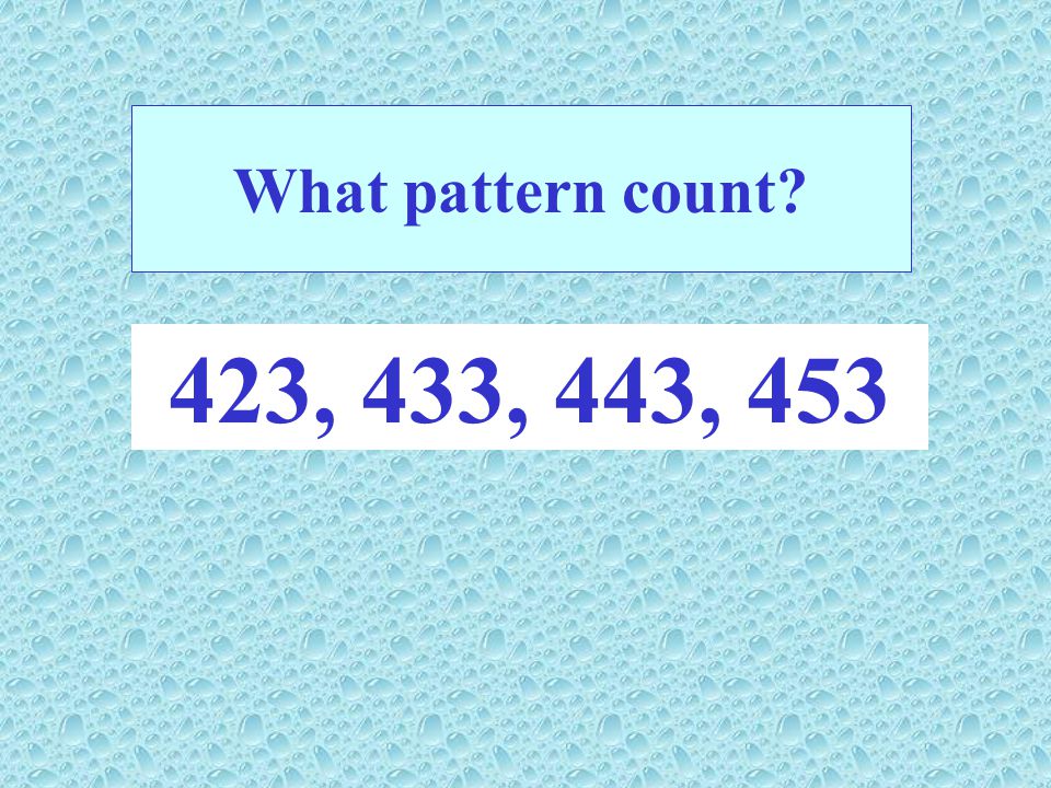 What pattern count 423, 433, 443, 453
