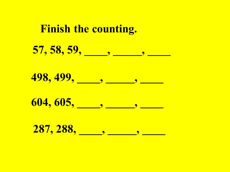 Finish the counting.