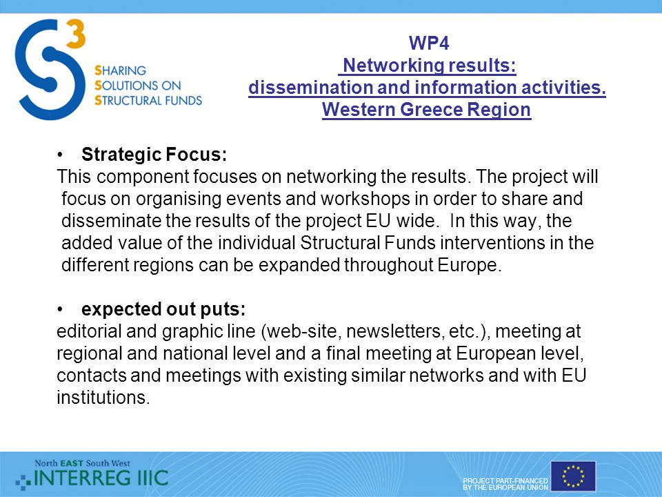 WP4 Networking results: dissemination and information activities.