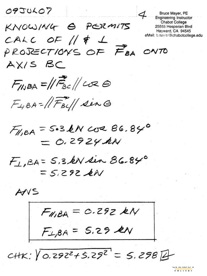 ENGR-36_Lab-05_Fa07_Lec-Notes.ppt 23 Bruce Mayer, PE Engineering-36: Vector Mechanics - Statics
