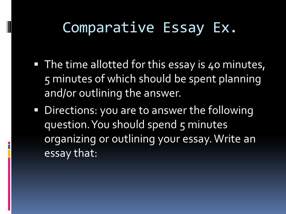Comparative Essay Ex.