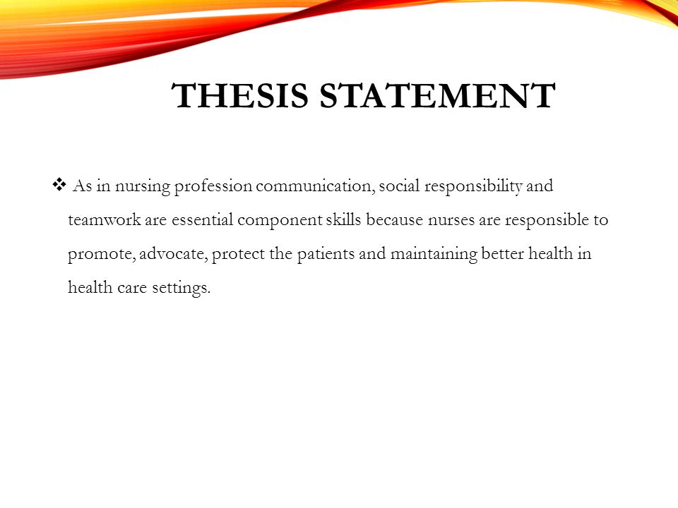 Nursing thesis statement