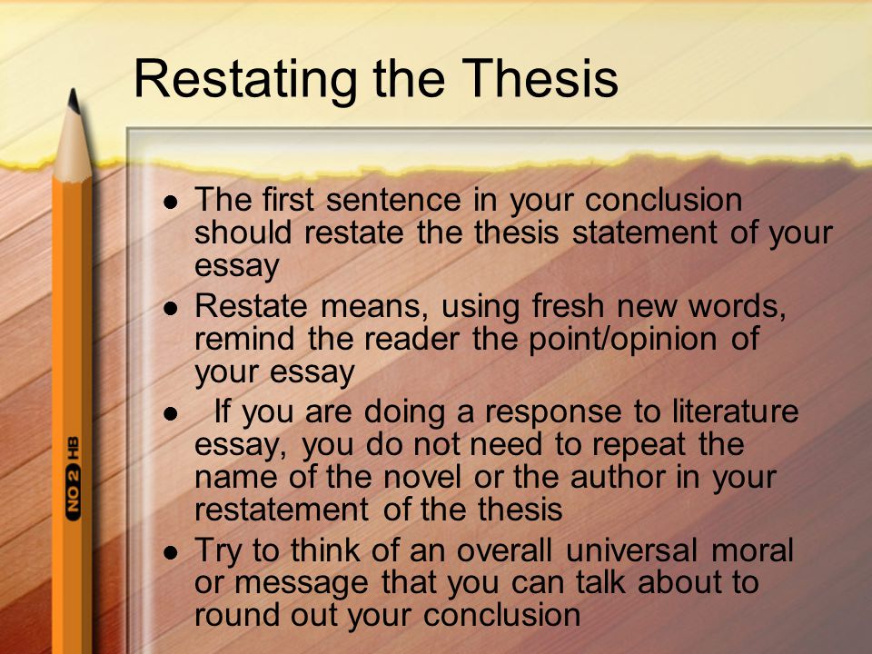 Conclusion Of A Thesis