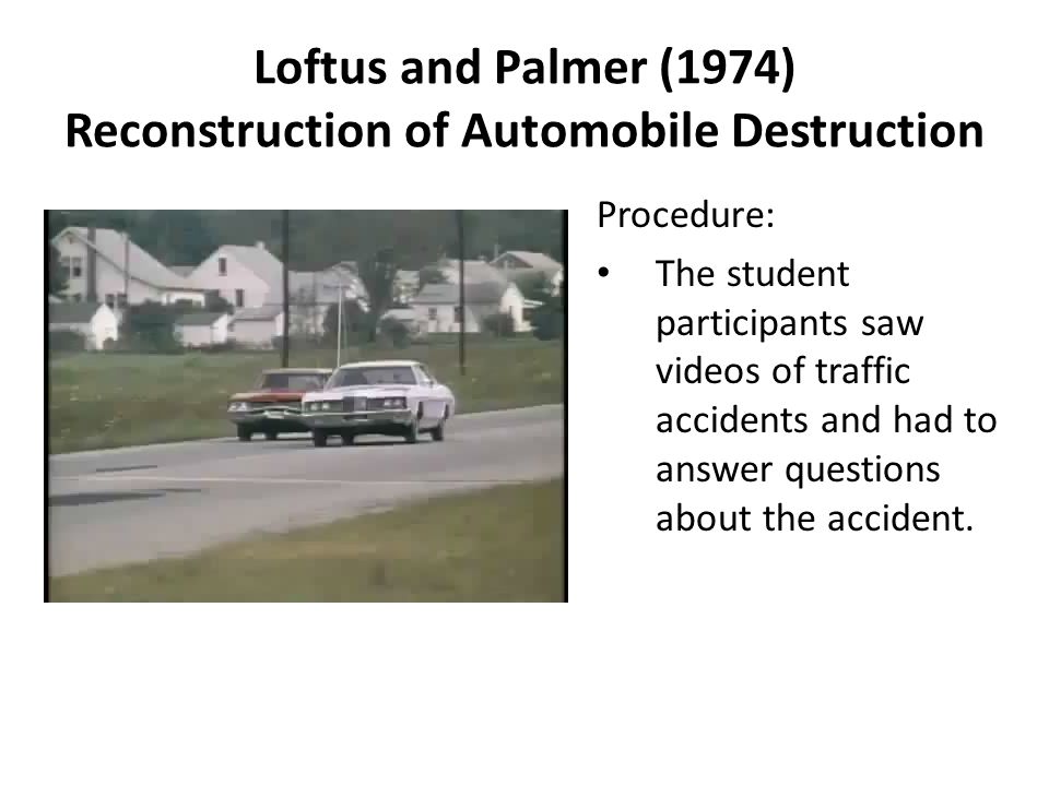 loftus and palmers aims and context loftus and palmers aims and context
