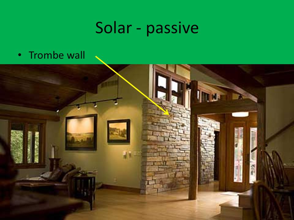 Solar - passive Trombe wall