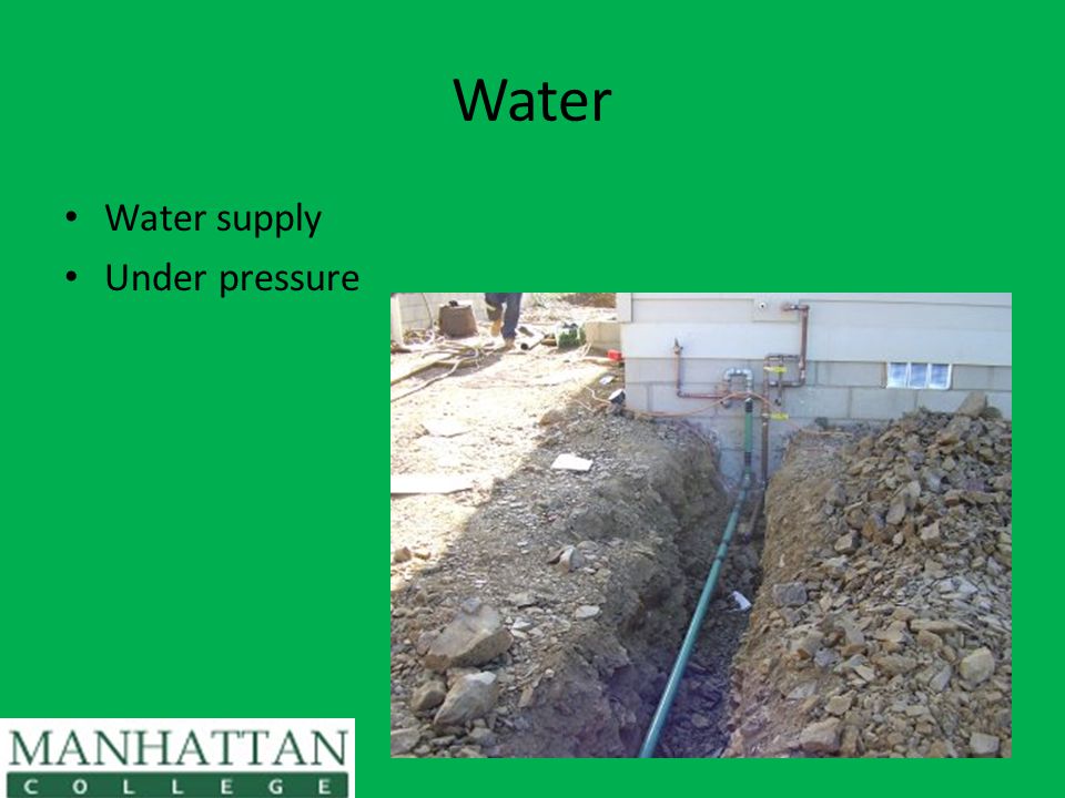 Water Water supply Under pressure