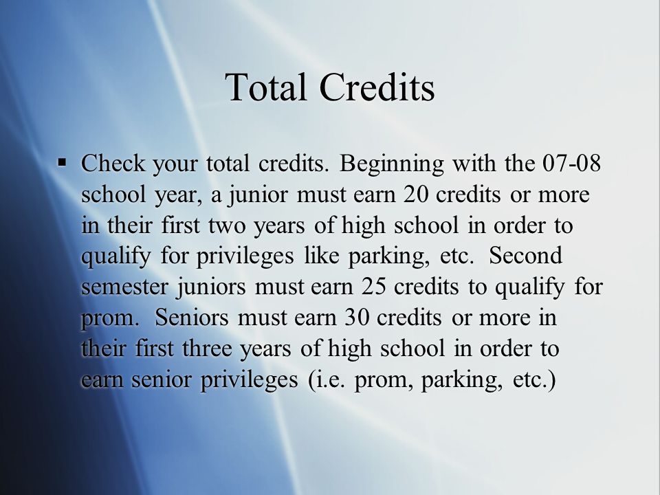 Total Credits  Check your total credits.