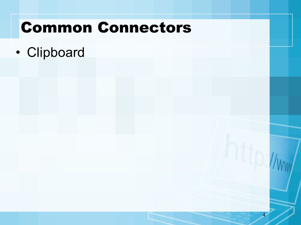 4 Common Connectors Clipboard