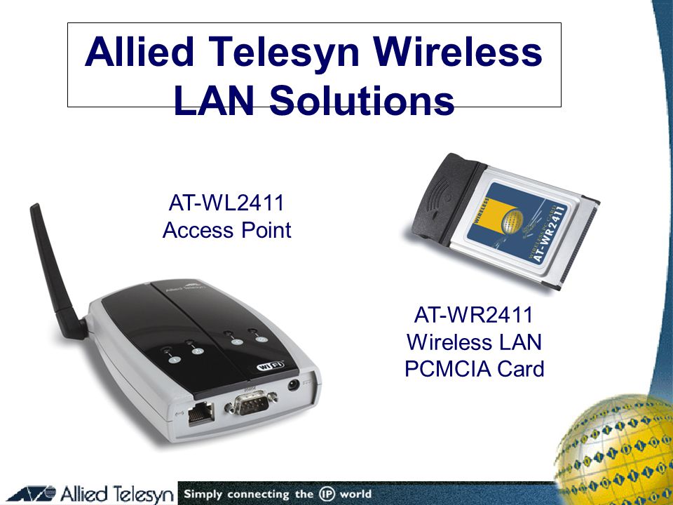 Allied Telesyn Wireless LAN Solutions AT-WL2411 Access Point AT-WR2411 Wireless LAN PCMCIA Card