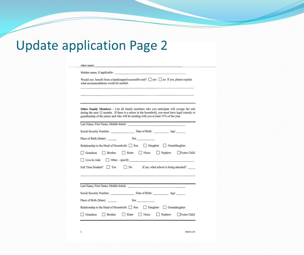 Update application Page 2