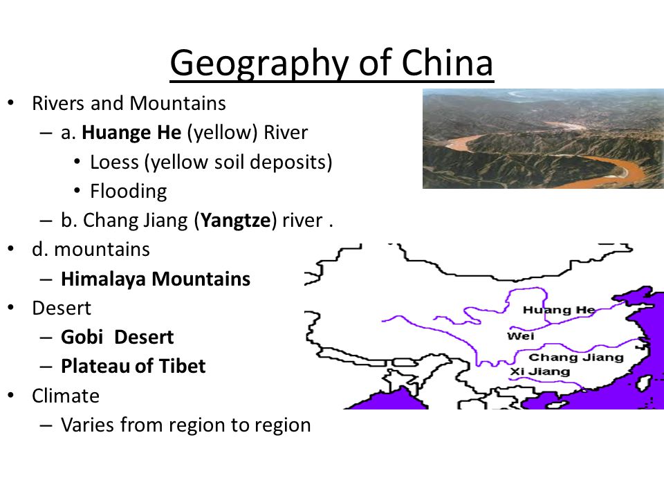 Geography of China Rivers and Mountains – a.