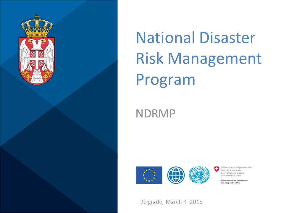 National Disaster Risk Management Program NDRMP Belgrade, March