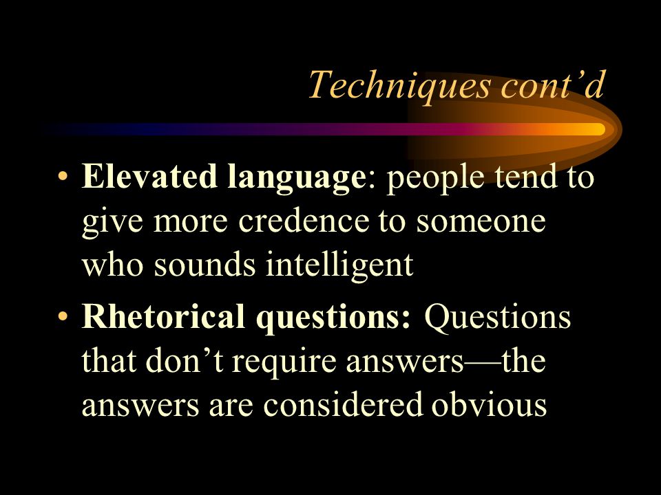 Techniques cont’d Tone: the author’s attitude or feelings toward his or her subject matter –Conveyed through diction (remember loaded language ), details, and direct statements