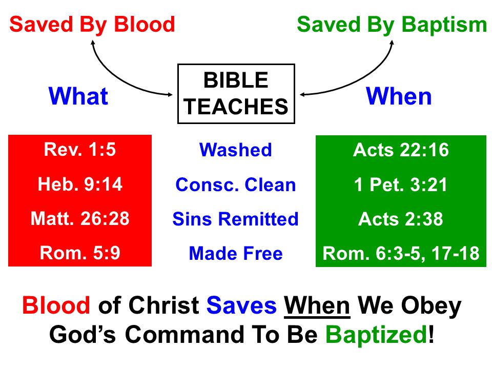 Saved By Blood Saved By Baptism WhatWhen Rev. 1:5 Heb.
