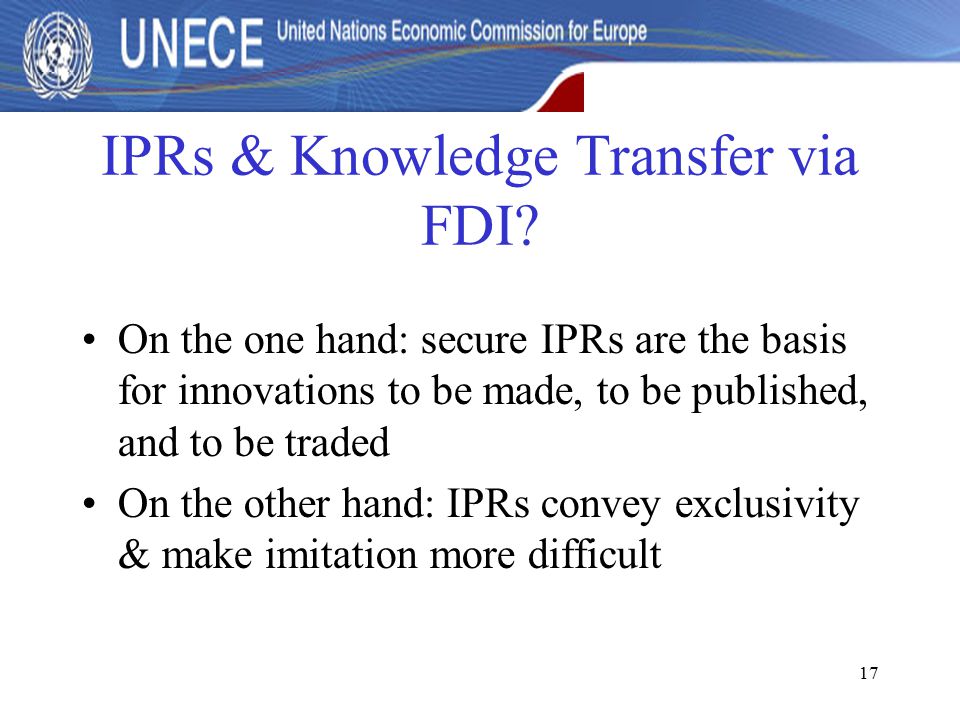 17 IPRs & Knowledge Transfer via FDI.