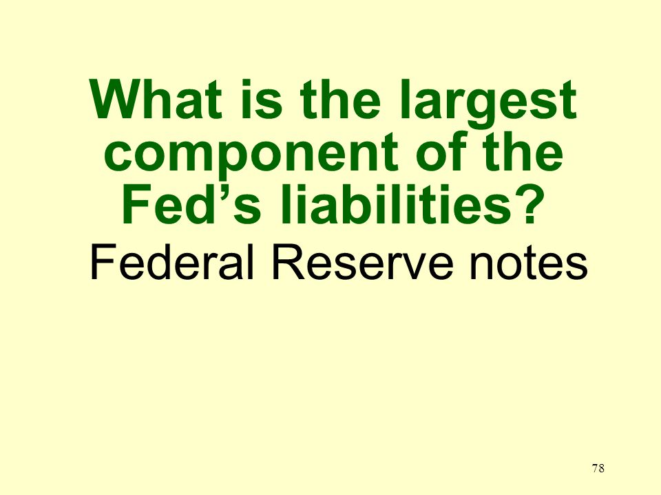 77 What is the largest component of assets of the Fed U.S. government securities