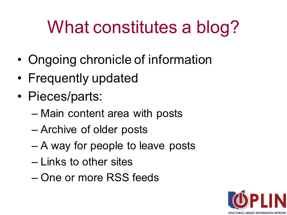 What constitutes a blog.