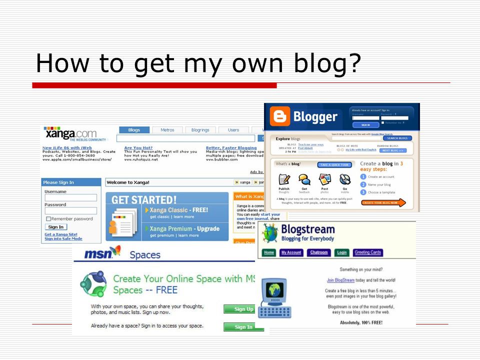 How to get my own blog