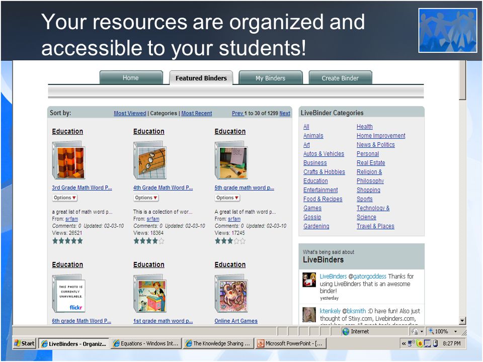 Your resources are organized and accessible to your students!