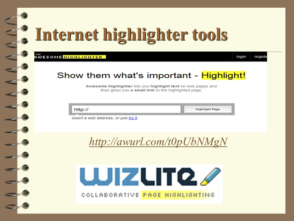 Internet highlighter tools