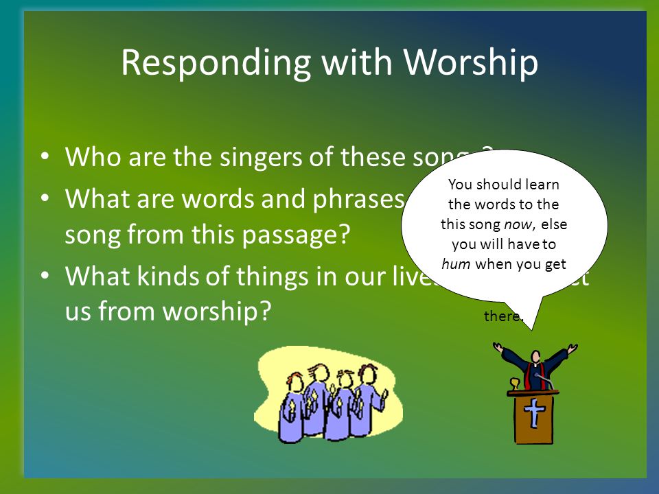 Responding with Worship Who are the singers of these songs.