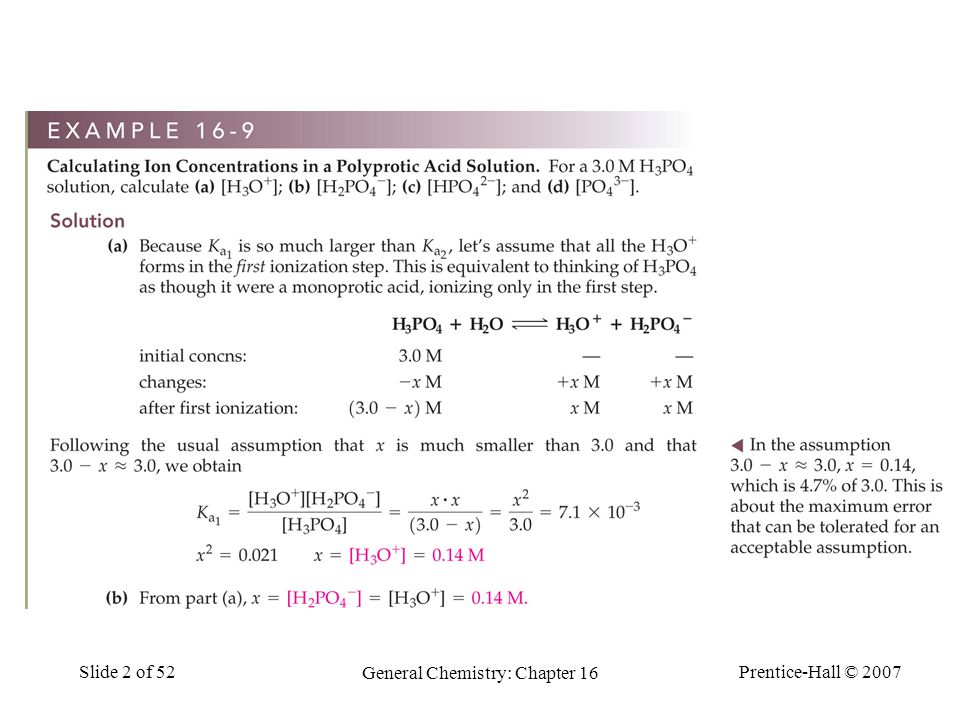 Prentice-Hall © 2007 General Chemistry: Chapter 16 Slide 2 of 52