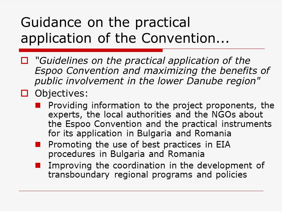 Guidance on the practical application of the Convention...