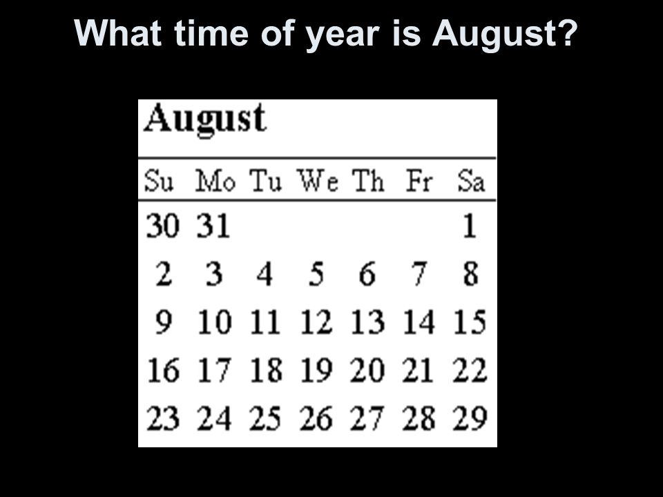 What time of year is August