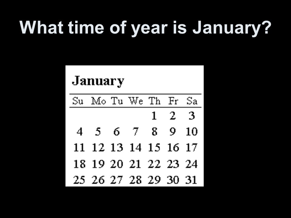 What time of year is January