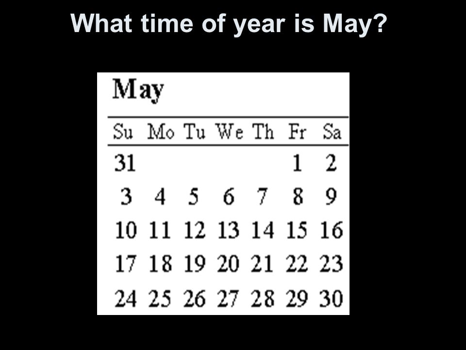 What time of year is May