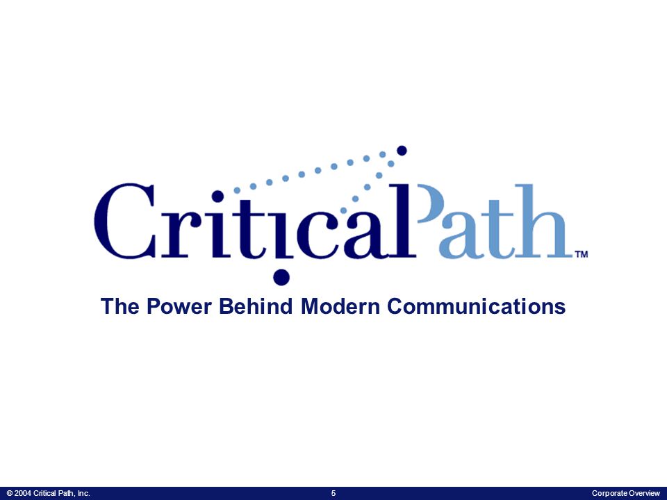 © 2004 Critical Path, Inc.5Corporate Overview The Power Behind Modern Communications