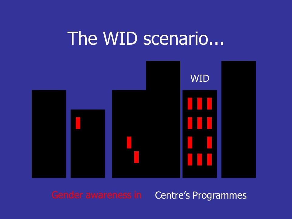 The WID scenario... Centre’s Programmes WID Gender awareness in