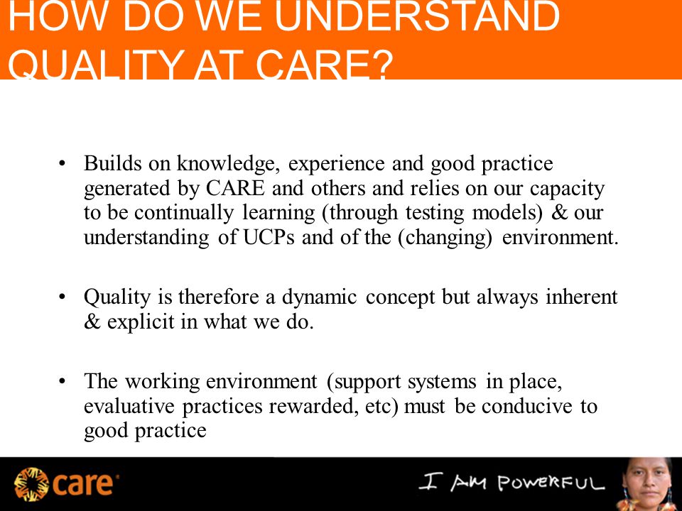 HOW DO WE UNDERSTAND QUALITY AT CARE.