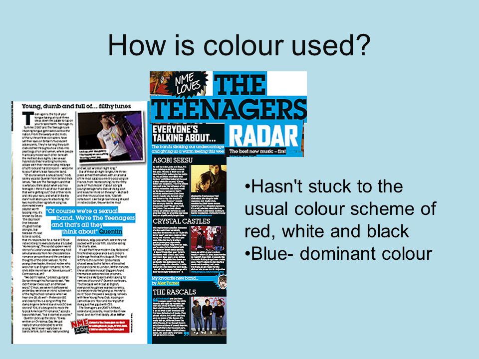 How is colour used.