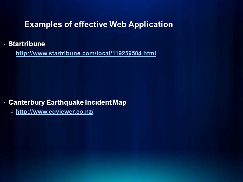 Examples of effective Web Application Startribune Canterbury Earthquake Incident Map -