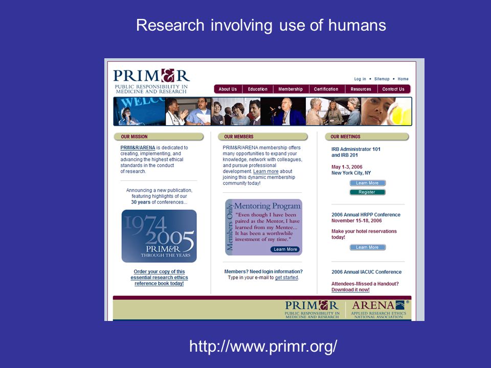 Research involving use of humans